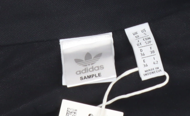 Adidas Womens Black Cropped Track Jacket Size 10 UK Polyester