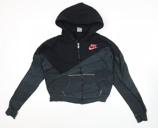 Womens UK Size S Nike Black Full Zip Hoodie