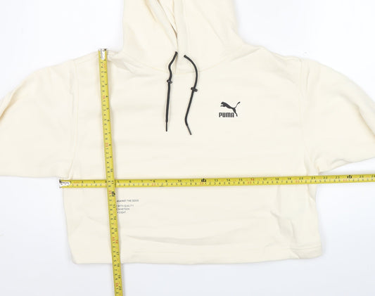 Puma Womens Ivory Hoodie Small Pullover Hooded Sweatshirt