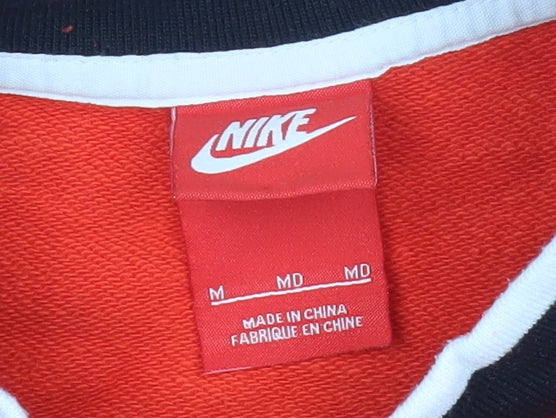Nike Womens Red Graphic Logo Pullover Sweatshirt M Sportswear