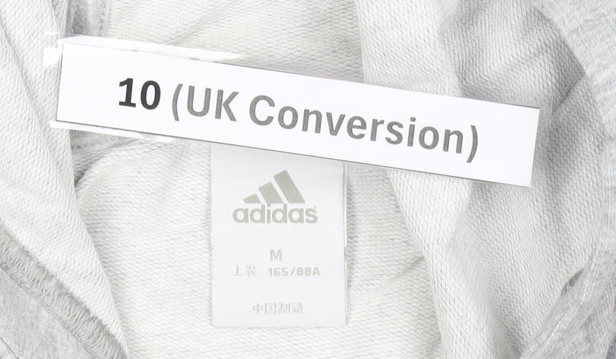 Adidas Womens Grey Hoodie Size 10 Pullover Long Sleeve Logo