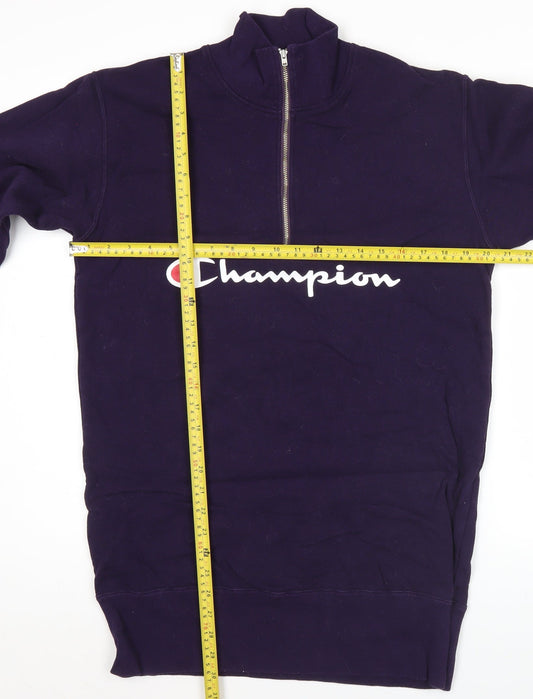 Champion Women’s Purple Medium 1/4 Zip Logo Sweatshirt