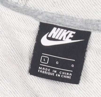 Nike Womens Grey Lace Up Hoodie Size L Long Sleeve Pullover