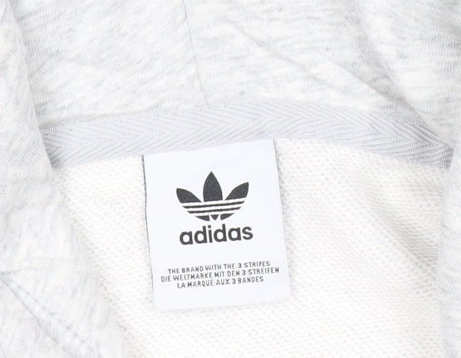 Adidas Women’s Grey Pullover Hoodie Size 10 UK Relaxed Fit Logo