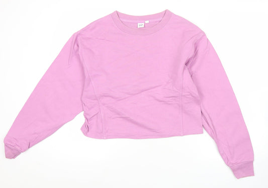 Gap Womens Pink 2XS Pullover Sweatshirt Crew Neck Long Sleeve