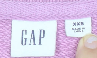 GAP Womens Pink 2XS Pullover Sweatshirt Crew Neck Long Sleeve