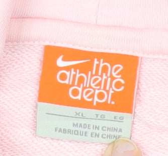 Nike Women’s Pink Pullover Hoodie XL Logo Graphic Cotton