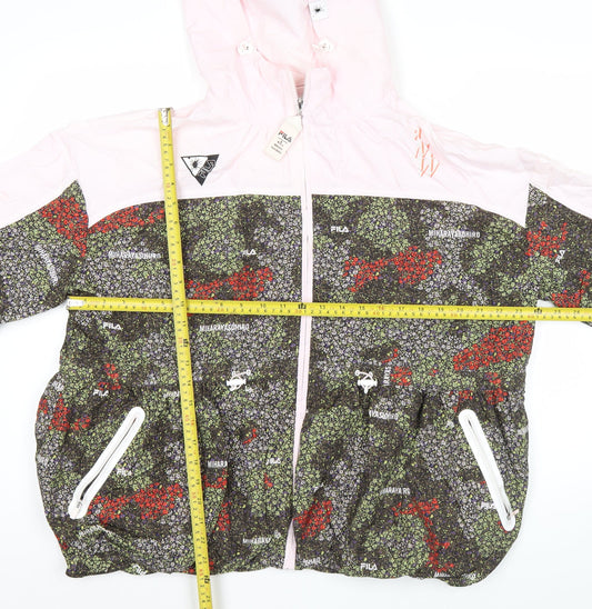 Fila x Mihara Yasuhiro Womens Pink Multicoloured Windbreaker Jacket Size 10