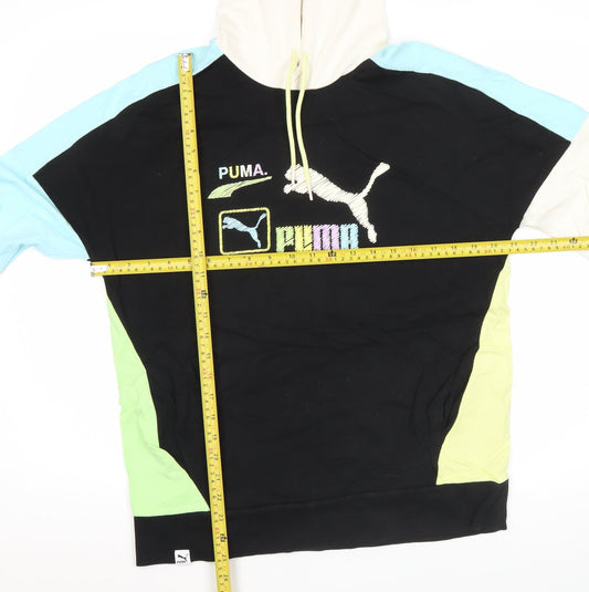 Puma Womens Multicolour Hoodie Medium Cotton Blend Logo Print