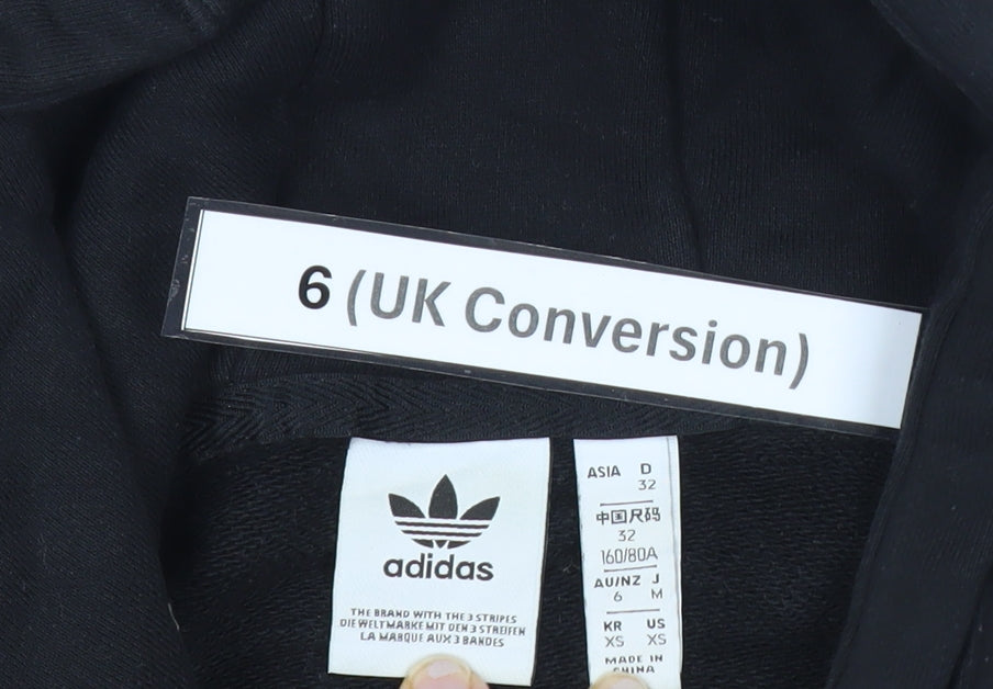 Adidas Women’s Black Hoodie Size 6 Pullover Hooded Sweatshirt