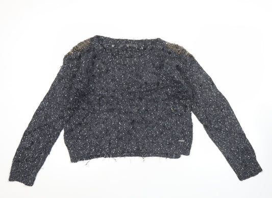 Womens UK Size 12 GUESS Grey Pullover Jumper