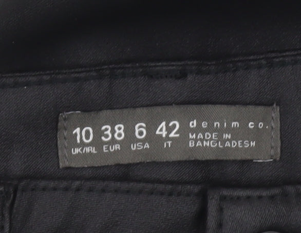 Denim Co Womens Black Size 10 Slim Fit Skinny Trousers Work Casual