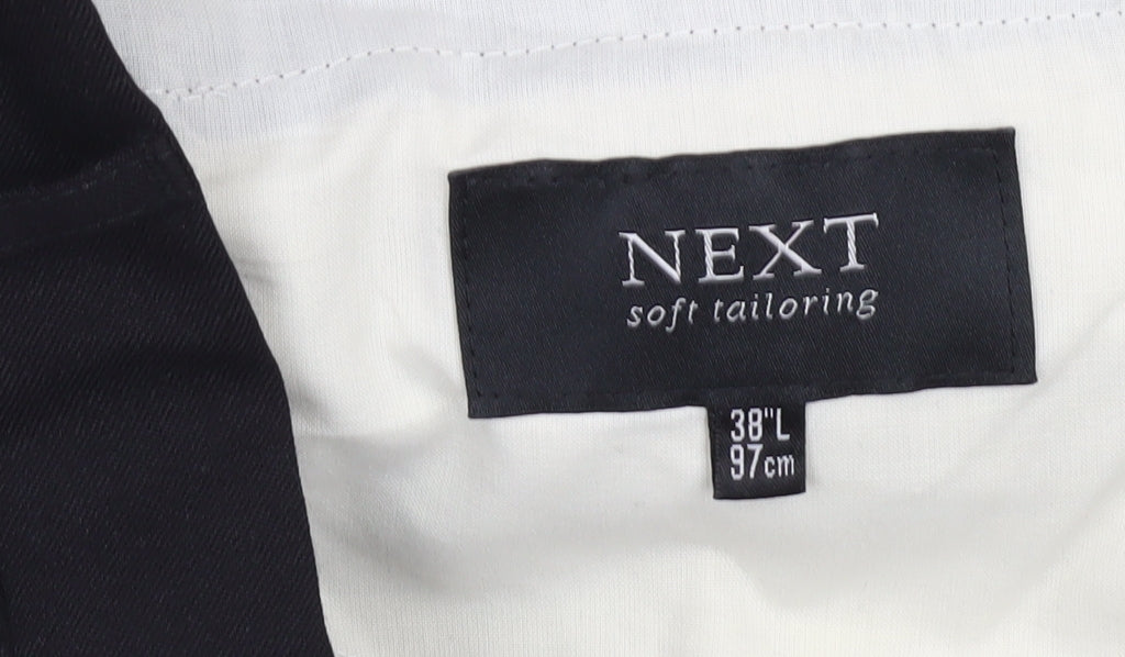 Next Men’s Black Wool Blend Dress Pants 38L Regular Fit Workwear