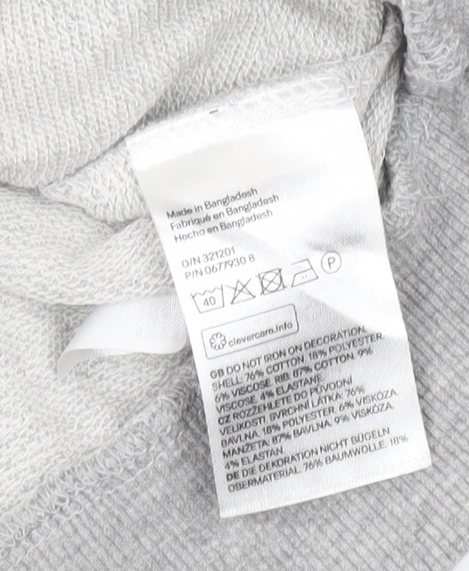 H&M Divided Women’s Grey Sweatshirt Small Heart Print