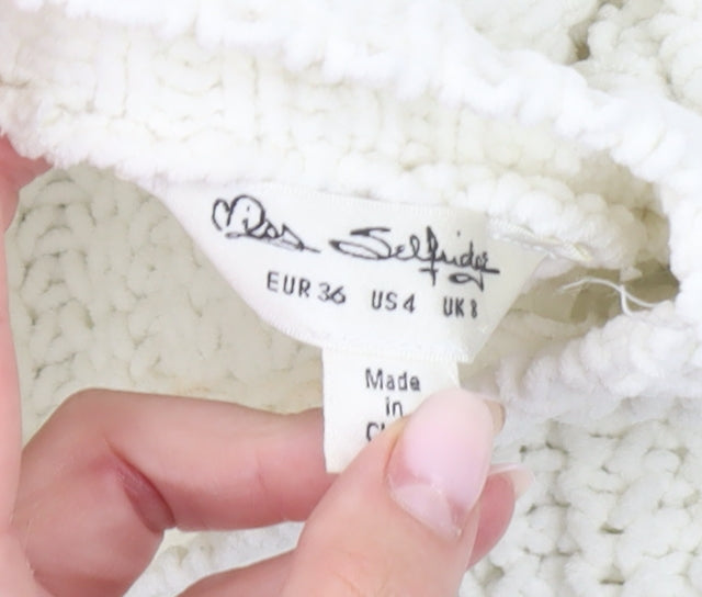Womens UK Size 8 Miss Selfridge Ivory Pullover Jumper