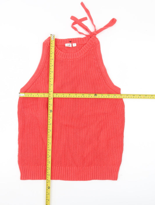 GAP Women’s Red Cotton Halter Tank Top Size M Casual Knit
