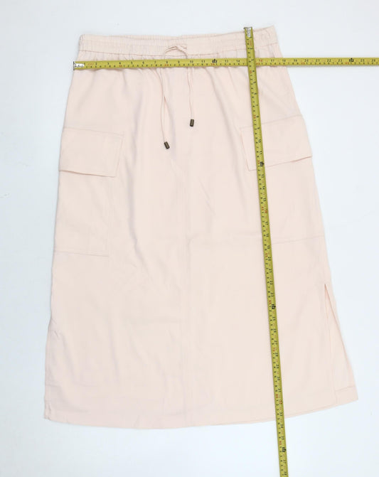 Marks and Spencer Womens Beige Cargo Skirt Size 14 Knee Length