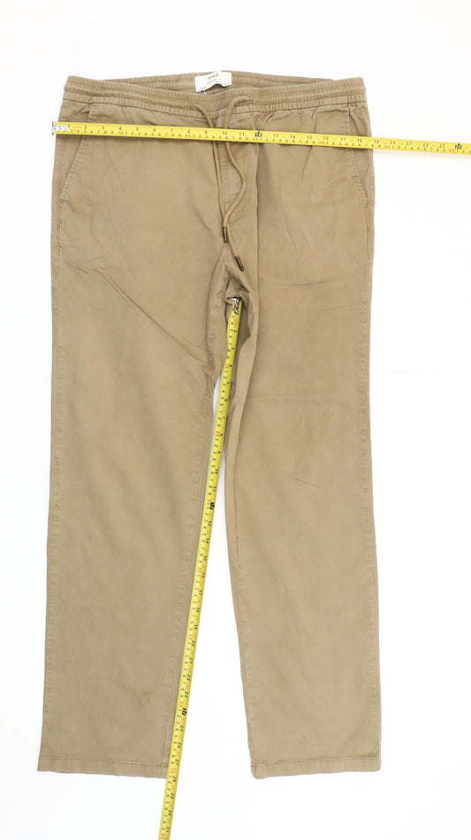 Marks and Spencer Men’s Beige Chino Trousers L Regular Fit 40W 30L