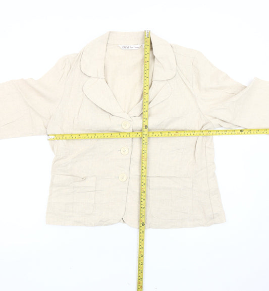 EWM Pure Classics Beige Linen Blend Blazer Women’s Size 18