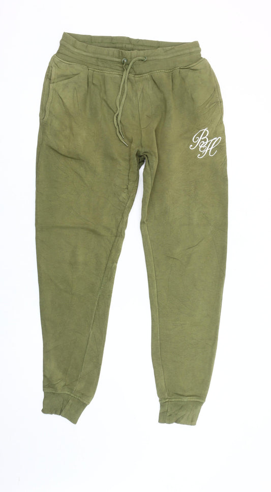 Mens UK Size M Beck & Hersey Regular Fit Jogger Green Trousers