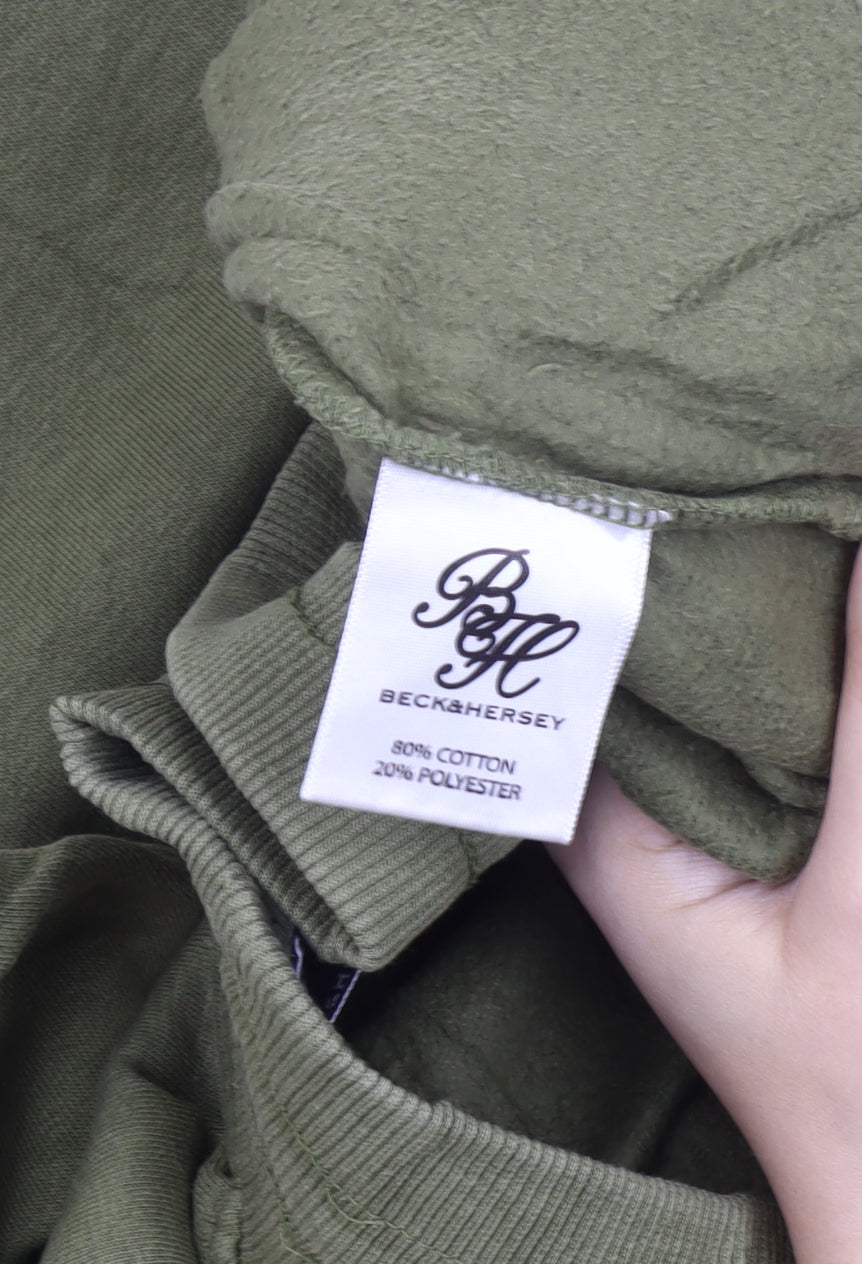 Mens UK Size M Beck & Hersey Regular Fit Jogger Green Trousers