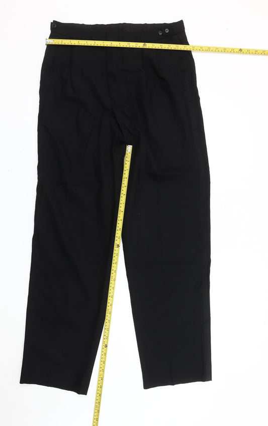 Marks and Spencer Men's Black 34x33 Pleated Dress Pants