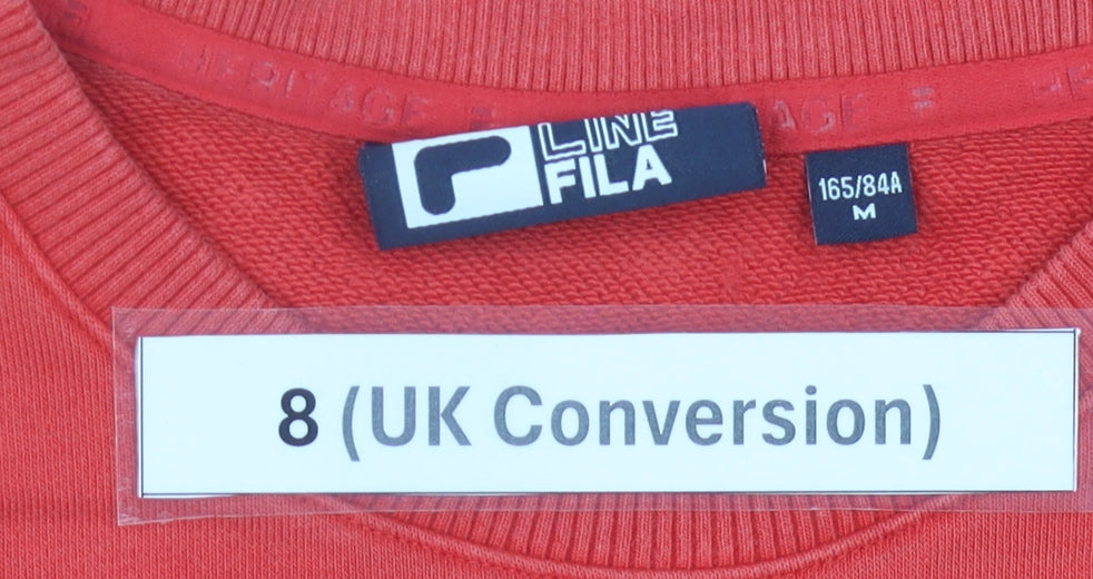 Fila Womens Red Ski Graphic Sweatshirt Size 8 UK Regular Fit