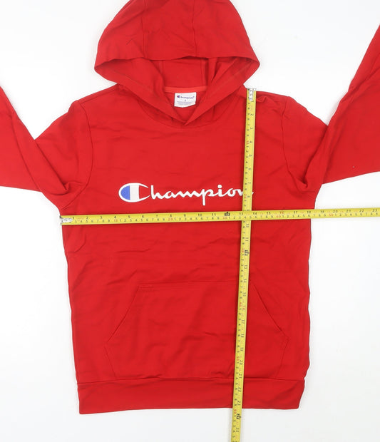 Champion Women’s Red Hoodie Pullover UK 6 Small Logo Sportswear