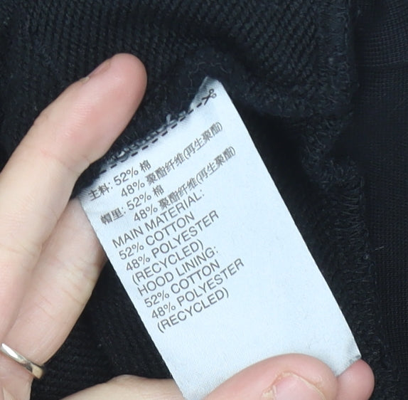 Adidas Women’s Black Hoodie Size 12 UK Pullover Cotton Blend