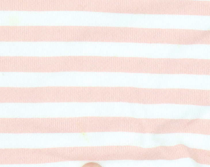 Nike Womens Pink White Striped Sweatshirt UK 12 Cotton Blend