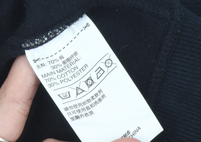 Adidas Women Black Size 10 Pullover Sweatshirt Logo Crew Neck