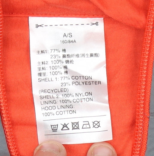 Reebok Women’s Grey Hooded Sweatshirt UK 8 1/2 Zip Logo Pullover