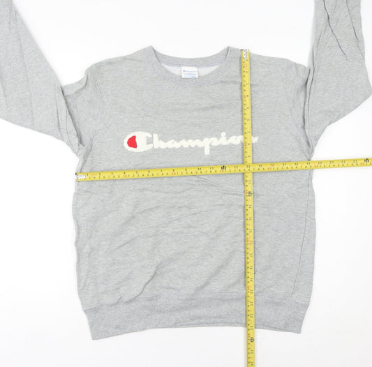 Champion Women’s Grey Logo Pullover Sweatshirt Size 8 UK