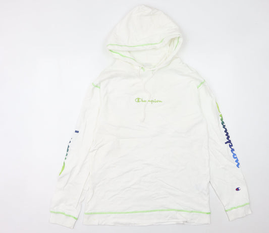 Womens UK Size 10 Champion White Pullover Hoodie