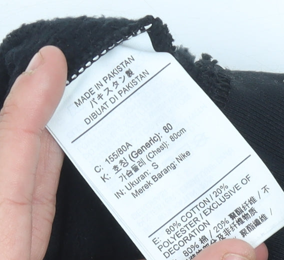 Nike Womens Black Size 6 Pullover Sweatshirt Crew Neck Long Sleeve