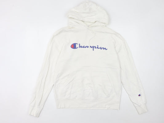 Womens UK Size 10 Champion White Pullover Hoodie