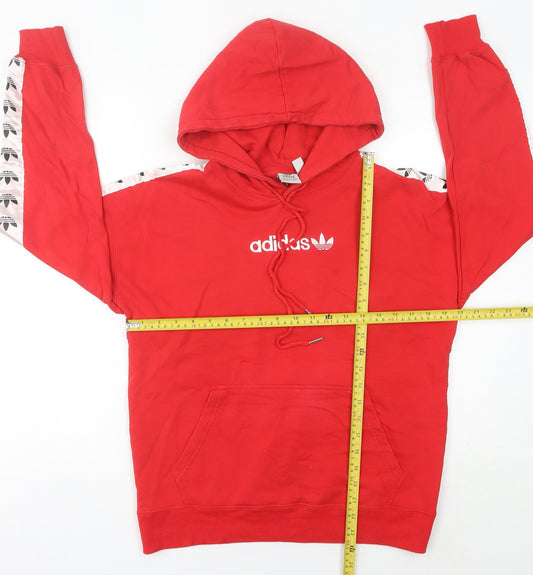 Adidas Women's Red Pullover Hoodie Size 8 Logo Sportswear
