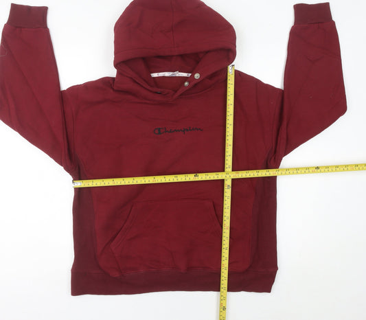 Champion Womens Red Pullover Hoodie Size 6 UK Casual Sportswear
