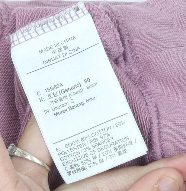 Nike Womens Pink Logo Pullover Sweatshirt Size 6 Small