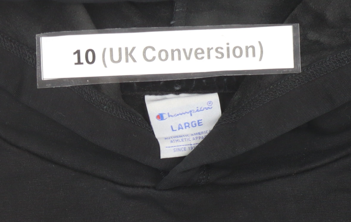 Champion Womens Black Size 10 Pullover Hoodie with Logo