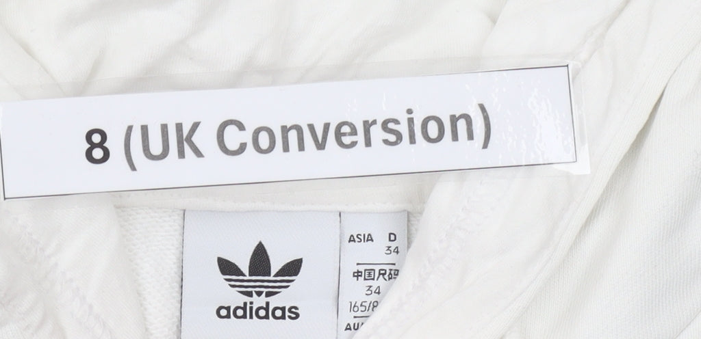 Adidas Women’s White Hoodie UK 8 Pullover Long Sleeve Logo Sportswear