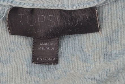 Womens UK Size 12 Topshop Blue Basic Tank
