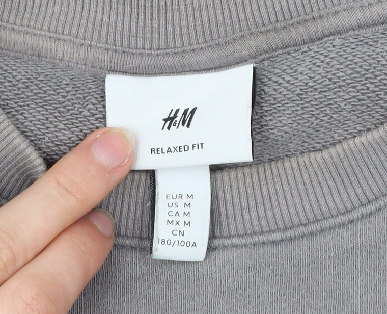 Mens UK Size M H&M Grey Pullover Sweatshirt