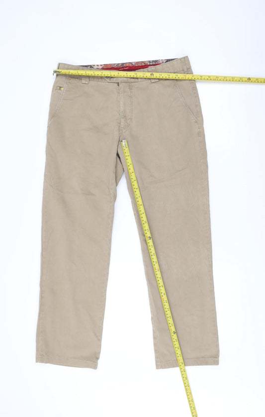 Brigdens Men's Beige Chino Trousers 34/34 Cotton Blend Straight Leg