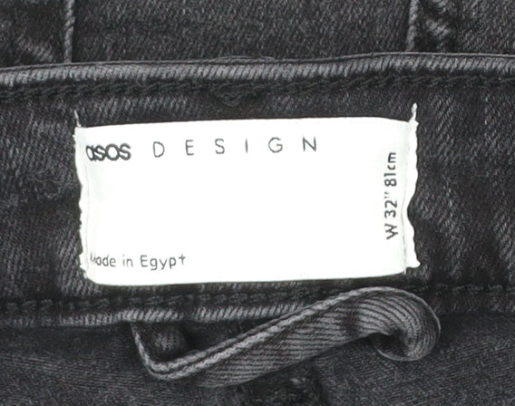 ASOS DESIGN Men’s Black Slim Denim Shorts Size 32 W32