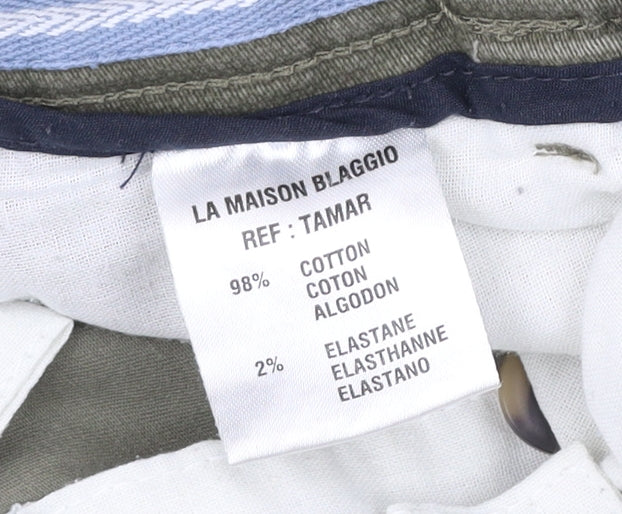 La Maison Blaggio Men’s Green Chino Trousers Size 30 Slim Fit