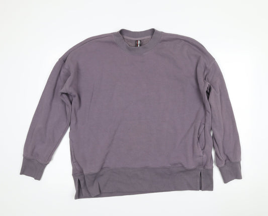 Additional front view of Kirkland Signature unisex purple xl pullover sweatshirt fleece crew neck