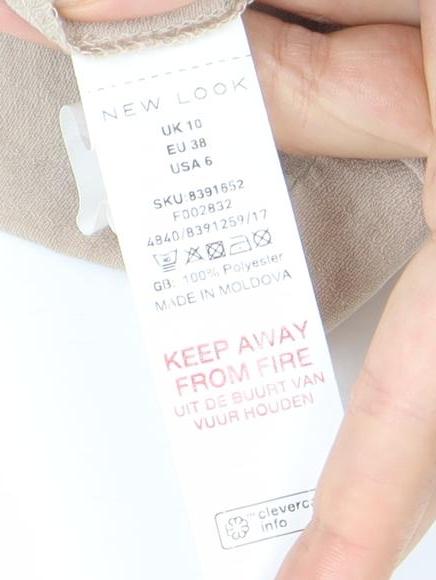 New Look Women Beige Size 10 Collared Short Sleeve Jumpsuit