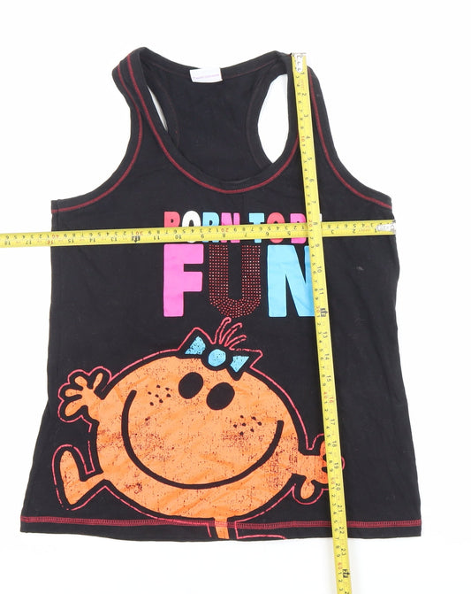 George Women’s Black Mr Men Tank Top Size 14 Casual Racerback