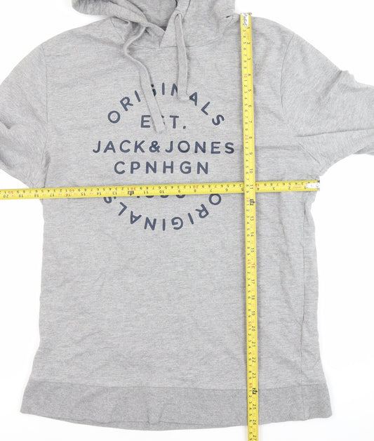 Mens UK Size M JACK & JONES Grey Pullover Hoodie